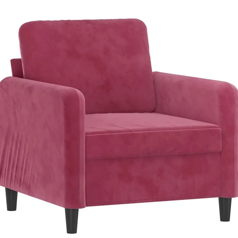 vidaXL Fauteuil 60 cm fluweel wijnrood