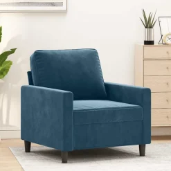 vidaXL Fauteuil 60 cm fluweel blauw