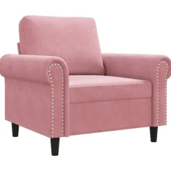 vidaXL Fauteuil 60 cm fluweel roze
