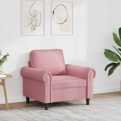 vidaXL Fauteuil 60 cm fluweel roze