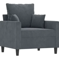 vidaXL Fauteuil 60 cm fluweel donkergrijs