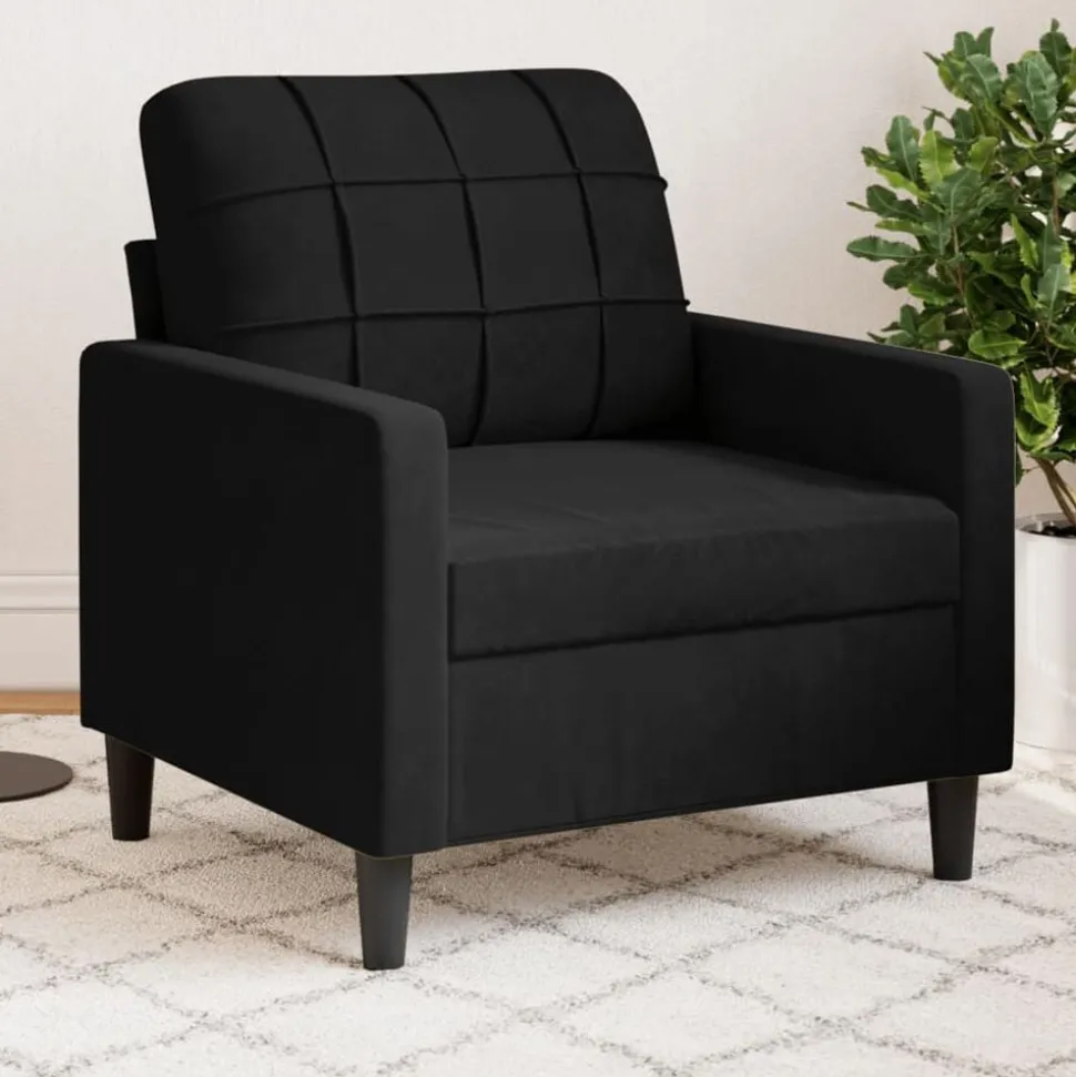 vidaXL Fauteuil 60 cm fluweel zwart