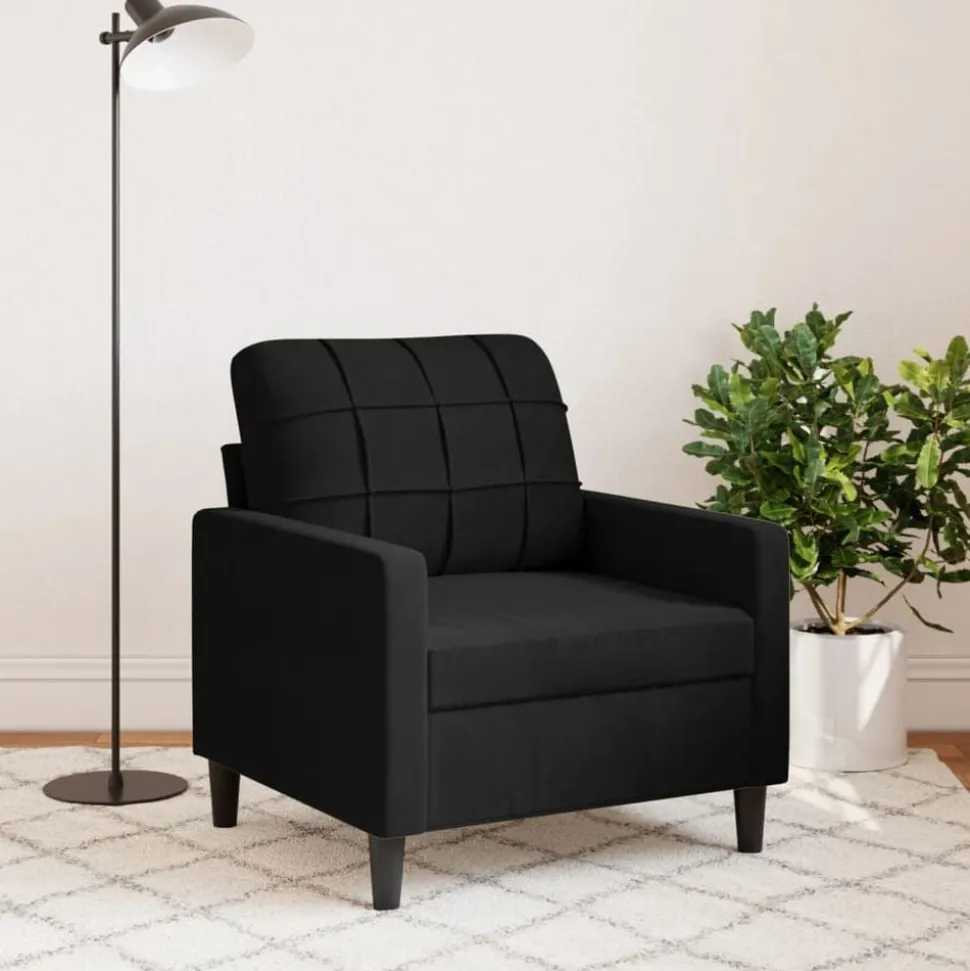 vidaXL Fauteuil 60 cm fluweel zwart