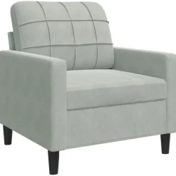 vidaXL Fauteuil 60 cm fluweel lichtgrijs