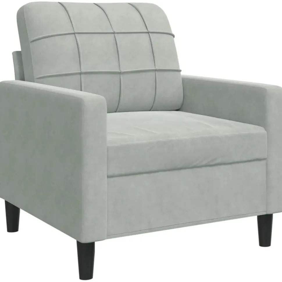 vidaXL Fauteuil 60 cm fluweel lichtgrijs