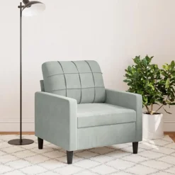 vidaXL Fauteuil 60 cm fluweel lichtgrijs