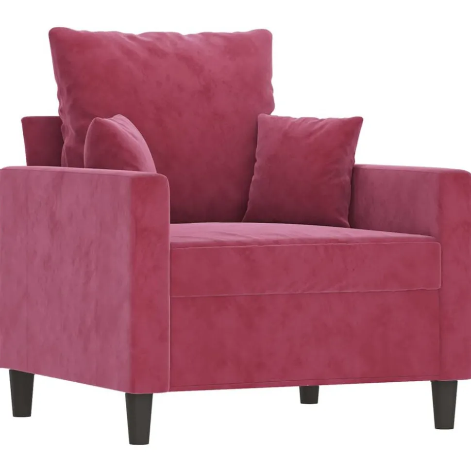 vidaXL Fauteuil 60 cm fluweel wijnrood