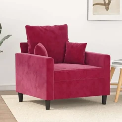 vidaXL Fauteuil 60 cm fluweel wijnrood