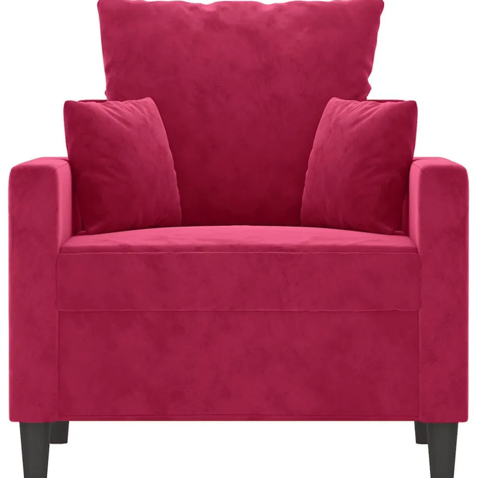 vidaXL Fauteuil 60 cm fluweel wijnrood