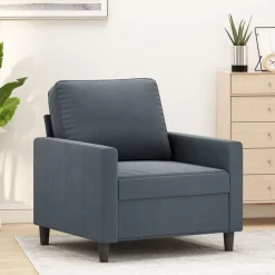 vidaXL Fauteuil 60 cm fluweel donkergrijs