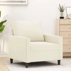 vidaXL Fauteuil 60 cm fluweel crèmekleurig