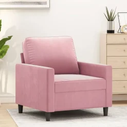 vidaXL Fauteuil 60 cm fluweel roze