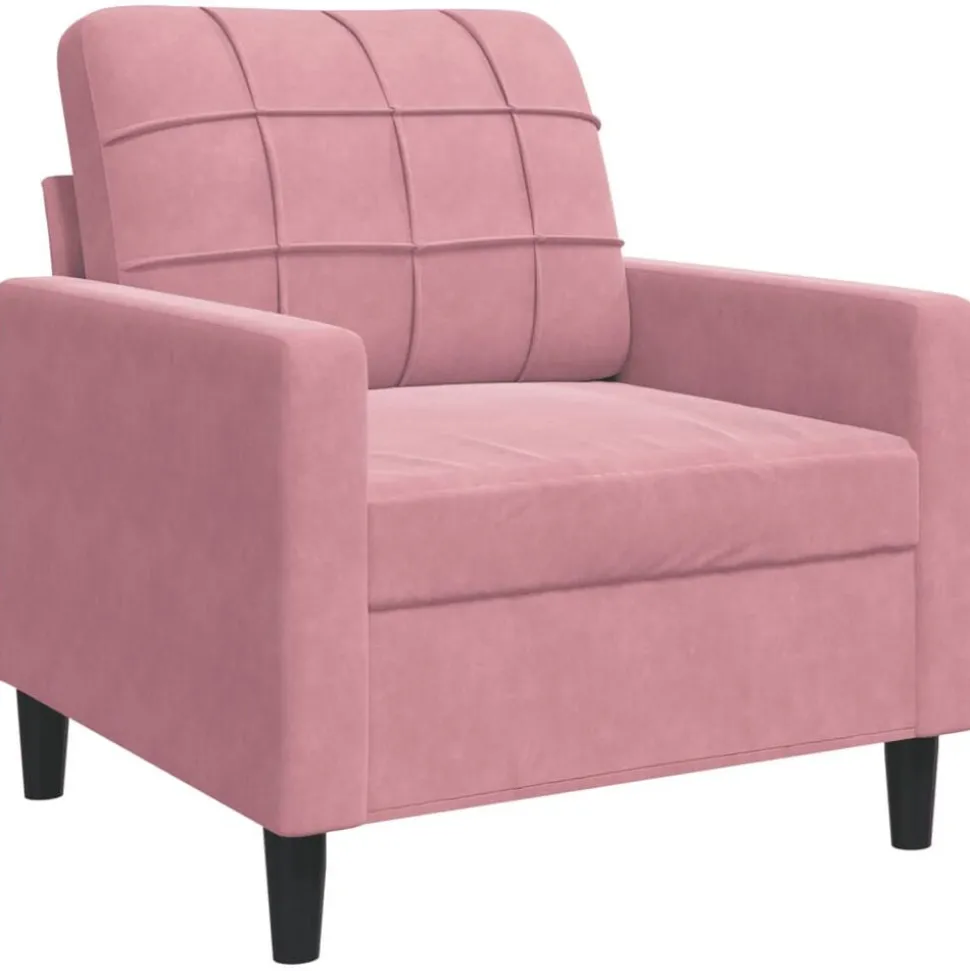 vidaXL Fauteuil 60 cm fluweel roze