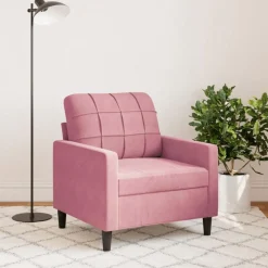 vidaXL Fauteuil 60 cm fluweel roze