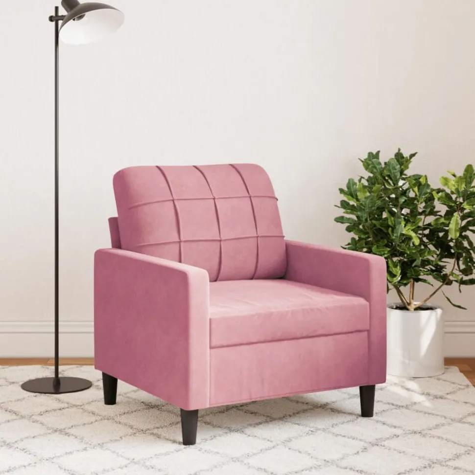 vidaXL Fauteuil 60 cm fluweel roze