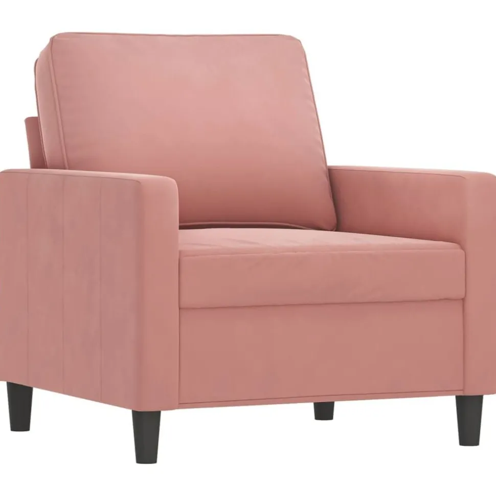 vidaXL Fauteuil 60 cm fluweel roze
