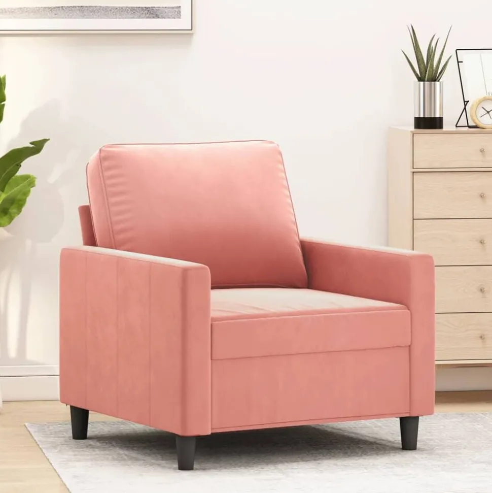 vidaXL Fauteuil 60 cm fluweel roze