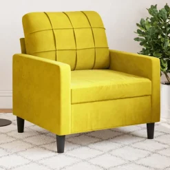 vidaXL Fauteuil 60 cm fluweel geel