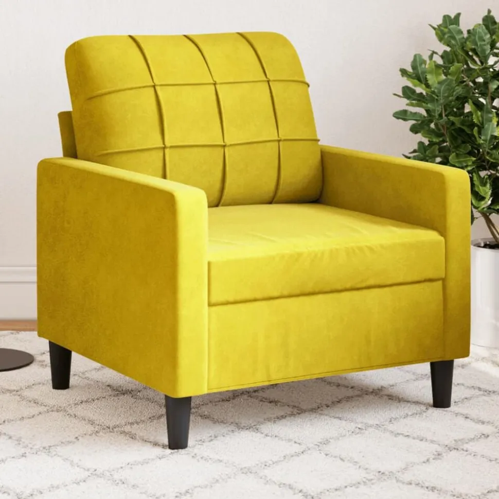 vidaXL Fauteuil 60 cm fluweel geel