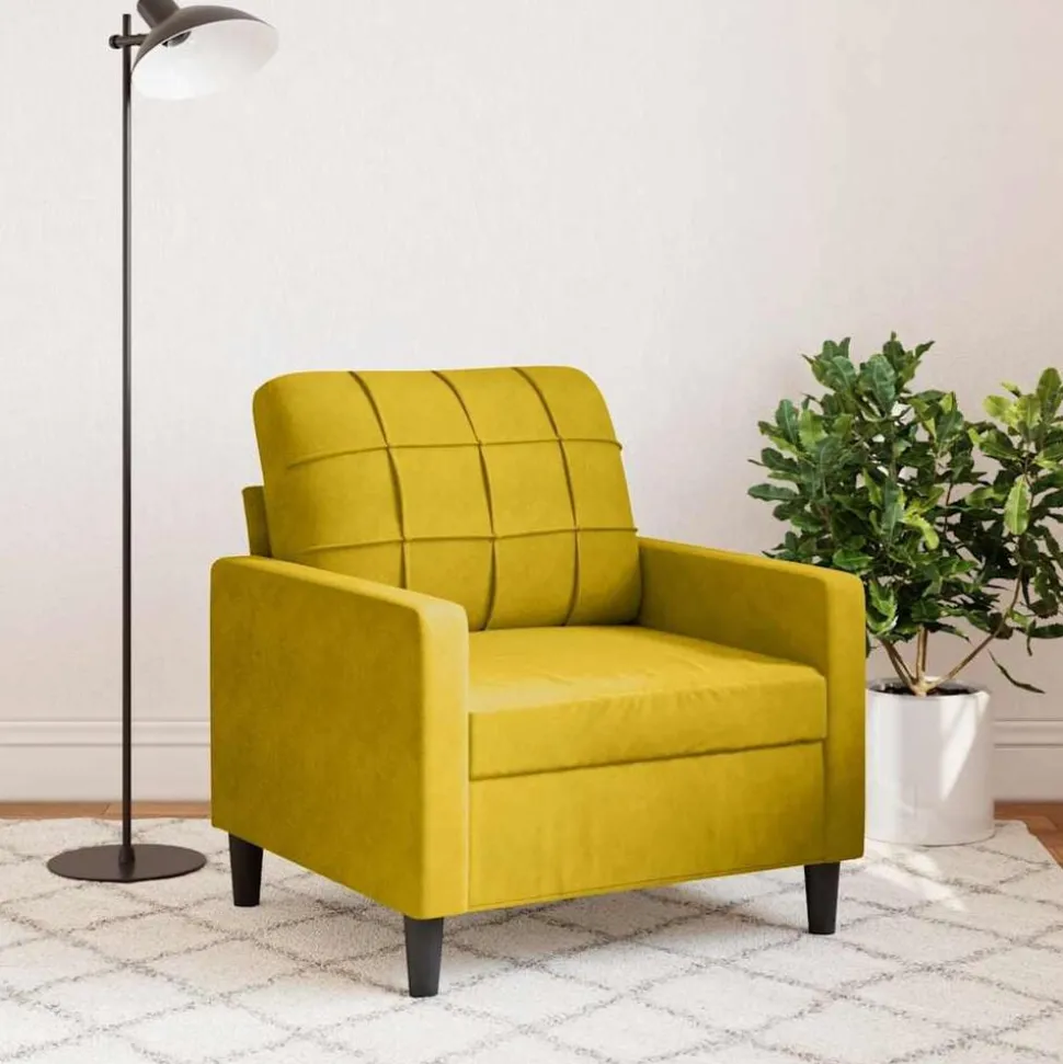 vidaXL Fauteuil 60 cm fluweel geel