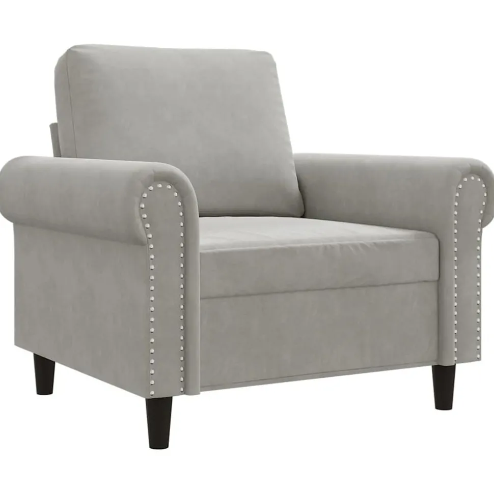 vidaXL Fauteuil 60 cm fluweel lichtgrijs