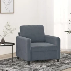 vidaXL Fauteuil 60 cm fluweel donkergrijs