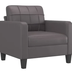 vidaXL Fauteuil 60 cm kunstleer grijs