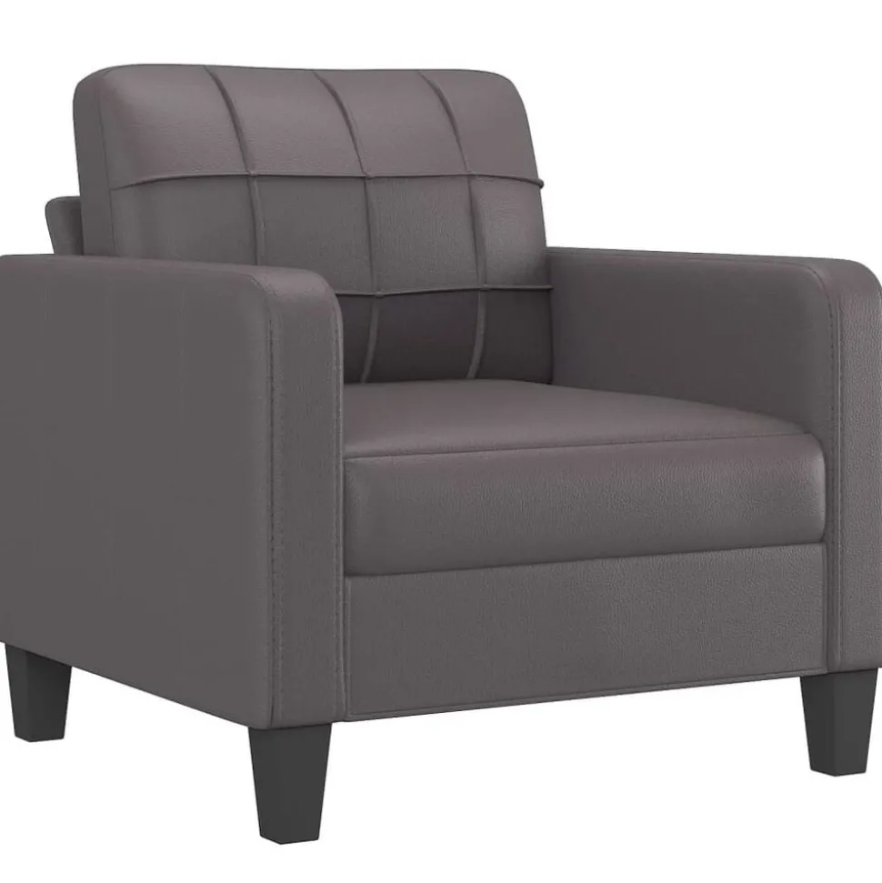 vidaXL Fauteuil 60 cm kunstleer grijs