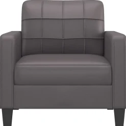 vidaXL Fauteuil 60 cm kunstleer grijs