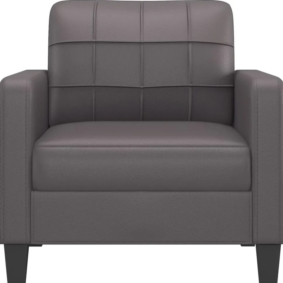 vidaXL Fauteuil 60 cm kunstleer grijs