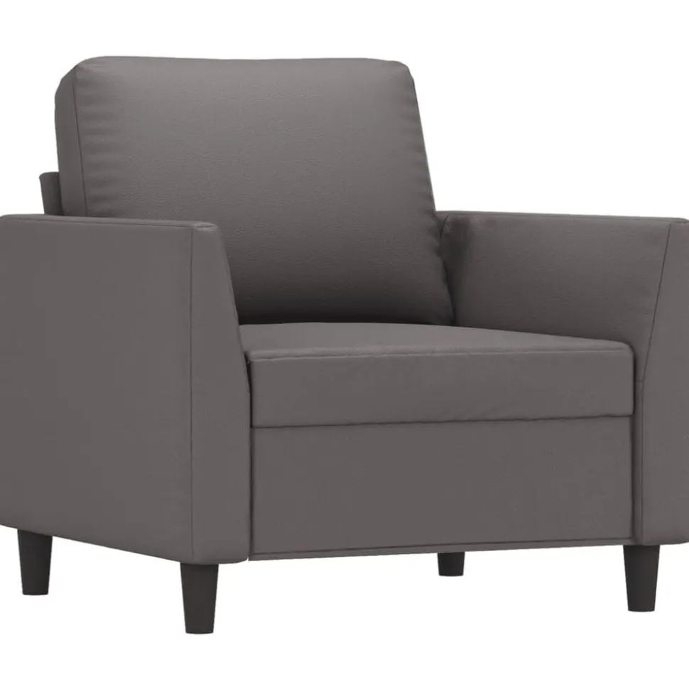 vidaXL Fauteuil 60 cm kunstleer grijs