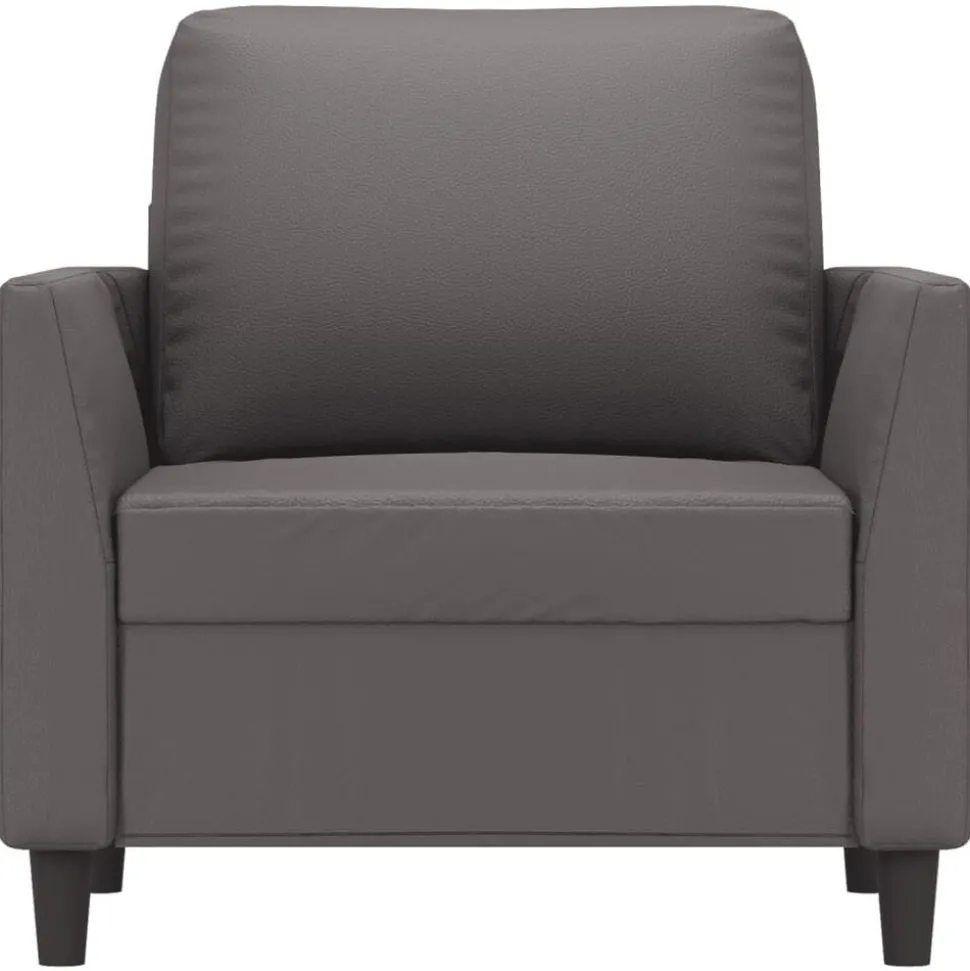 vidaXL Fauteuil 60 cm kunstleer grijs