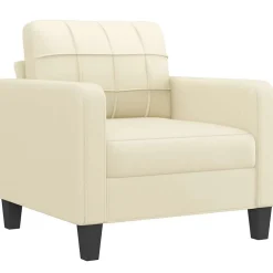 vidaXL Fauteuil 60 cm kunstleer crèmekleurig