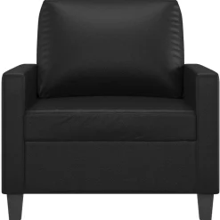 vidaXL Fauteuil 60 cm kunstleer zwart