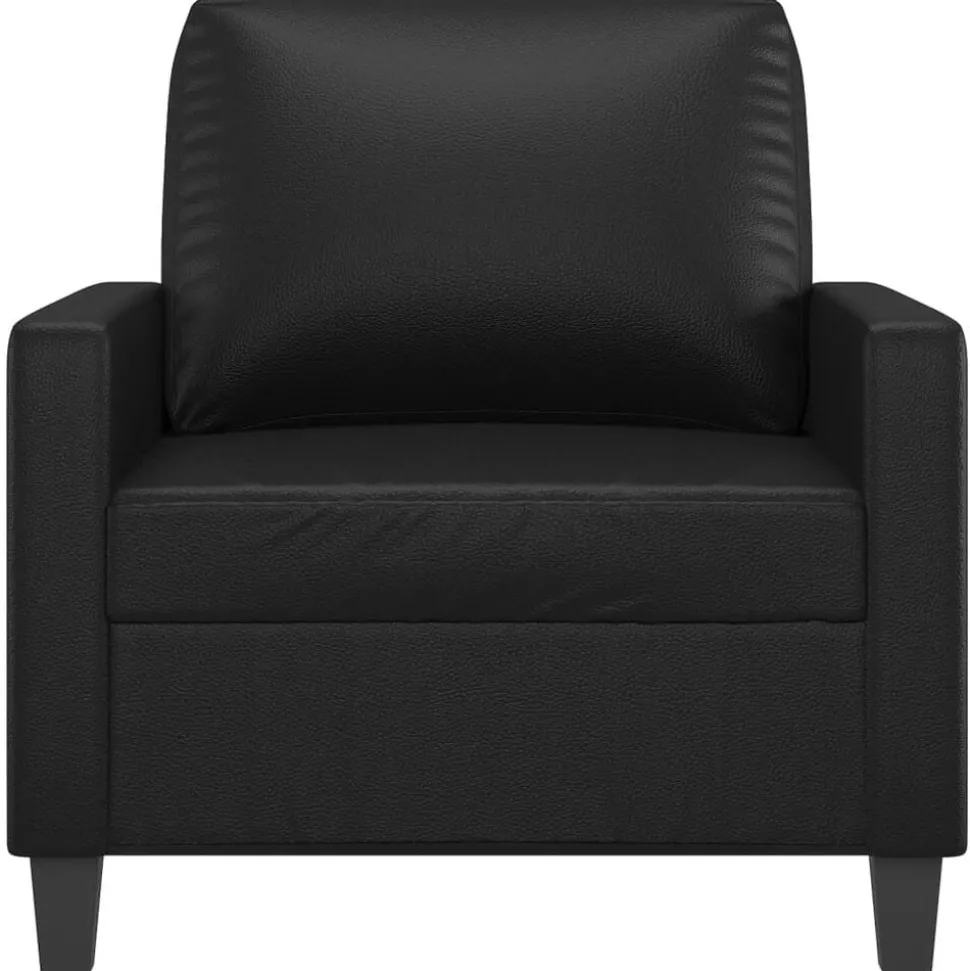 vidaXL Fauteuil 60 cm kunstleer zwart