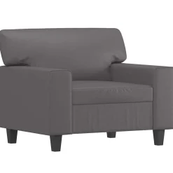 vidaXL Fauteuil 60 cm kunstleer grijs