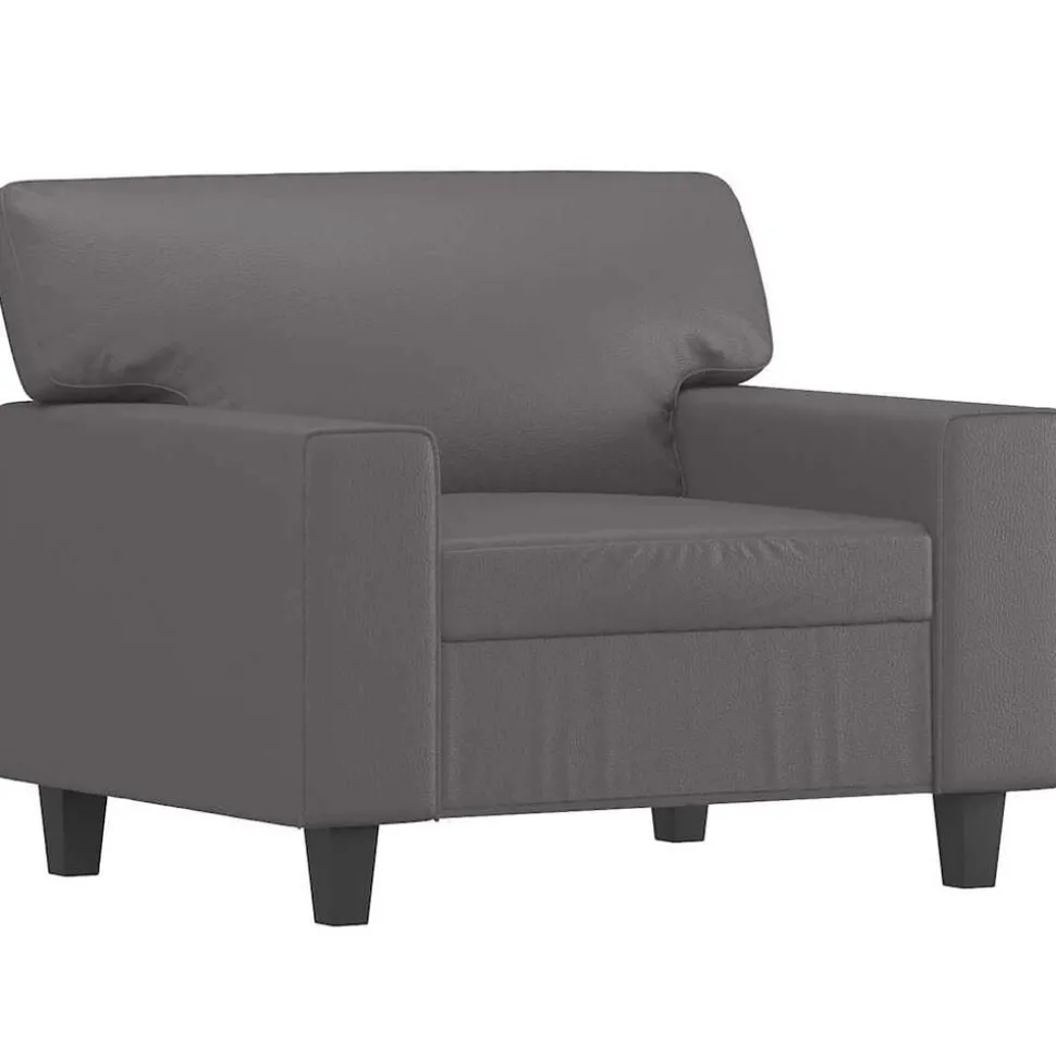 vidaXL Fauteuil 60 cm kunstleer grijs