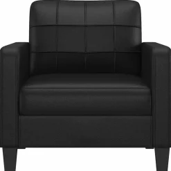 vidaXL Fauteuil 60 cm kunstleer zwart