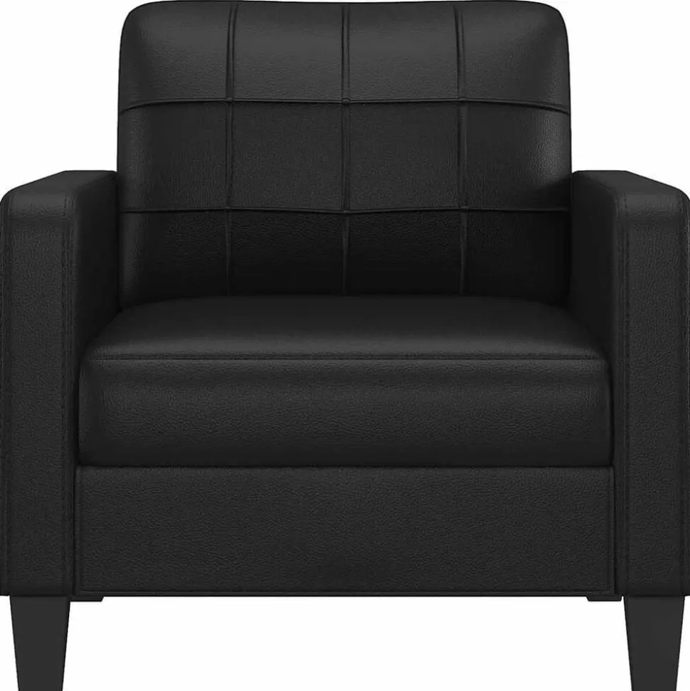 vidaXL Fauteuil 60 cm kunstleer zwart