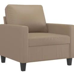 vidaXL Fauteuil 60 cm kunstleer cappuccinokleurig