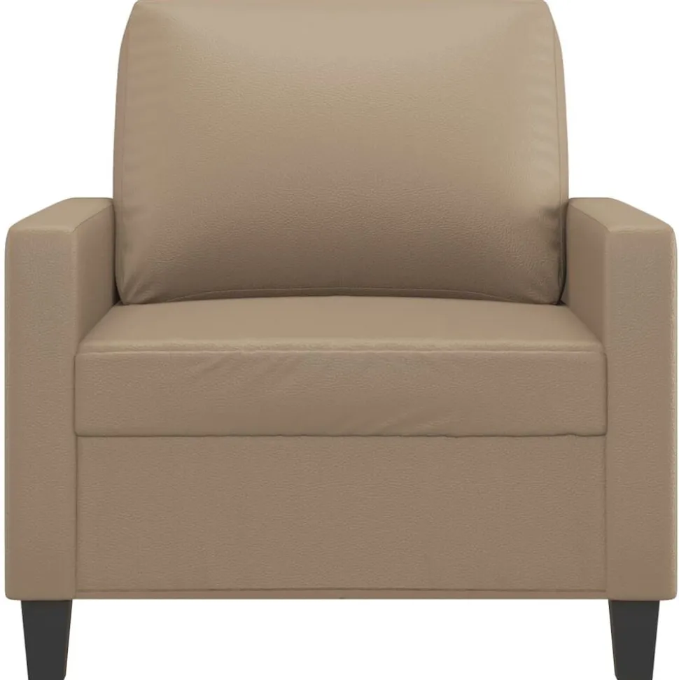 vidaXL Fauteuil 60 cm kunstleer cappuccinokleurig