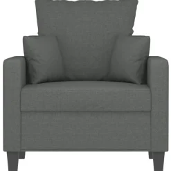 vidaXL Fauteuil 60 cm stof donkergrijs