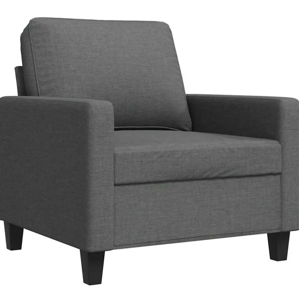 vidaXL Fauteuil 60 cm stof donkergrijs