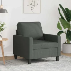 vidaXL Fauteuil 60 cm stof donkergrijs