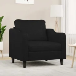 vidaXL Fauteuil 60 cm stof zwart