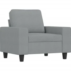 vidaXL Fauteuil 60 cm stof lichtgrijs
