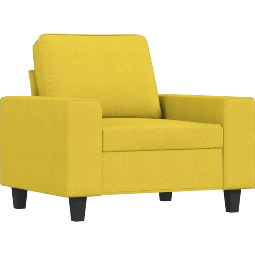 vidaXL Fauteuil 60 cm stof lichtgeel