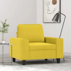 vidaXL Fauteuil 60 cm stof lichtgeel