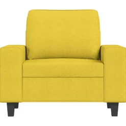 vidaXL Fauteuil 60 cm stof lichtgeel
