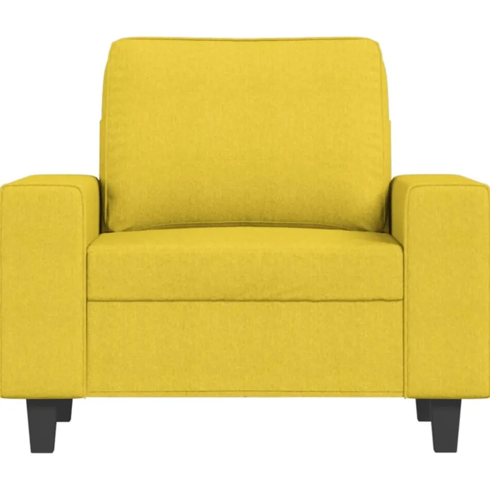 vidaXL Fauteuil 60 cm stof lichtgeel